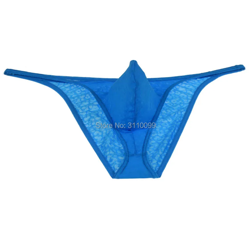 Men Hipster Brazilian Bikini Briefs Jacquard Lace Underwear Cheeky String Briefs 3