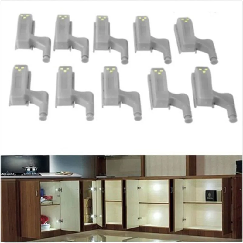 

10pcs 0.25W Universal Under Cabinet LED Light Cupboard Inner Hinge cocina Lamp Closet Wardrobe Sensor Light Kitchen Night Light