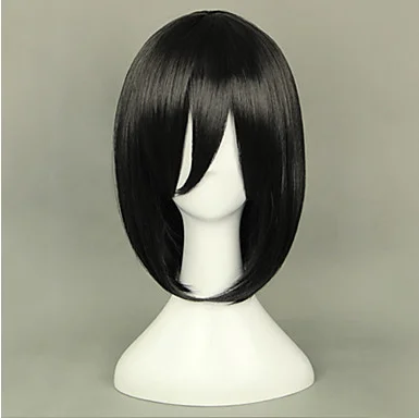 

Cosplay Wigs Attack on Titan Mikasa Ackermann Black Short Anime Cosplay Wigs 40 CM Heat Resistant Fiber Female