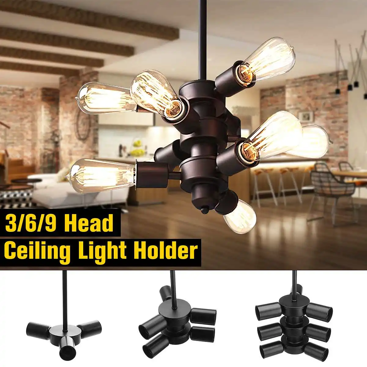 

3/6/9 Heads Led Lamp Chandelier Lighting Frame Deccor Light Handing Holders Indoor Living Room Hotel Restaurant Chandeliers