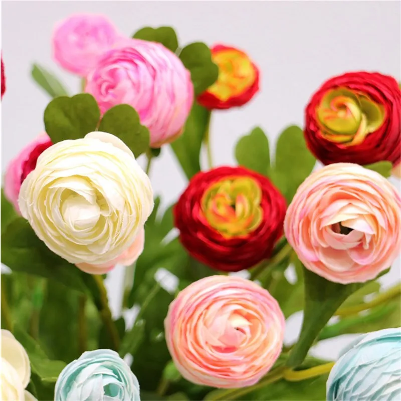 Искусственные короткие стебли Ranunculus длиной 14 96 дюйма 10 шт. имитация Melaleuca Роза для