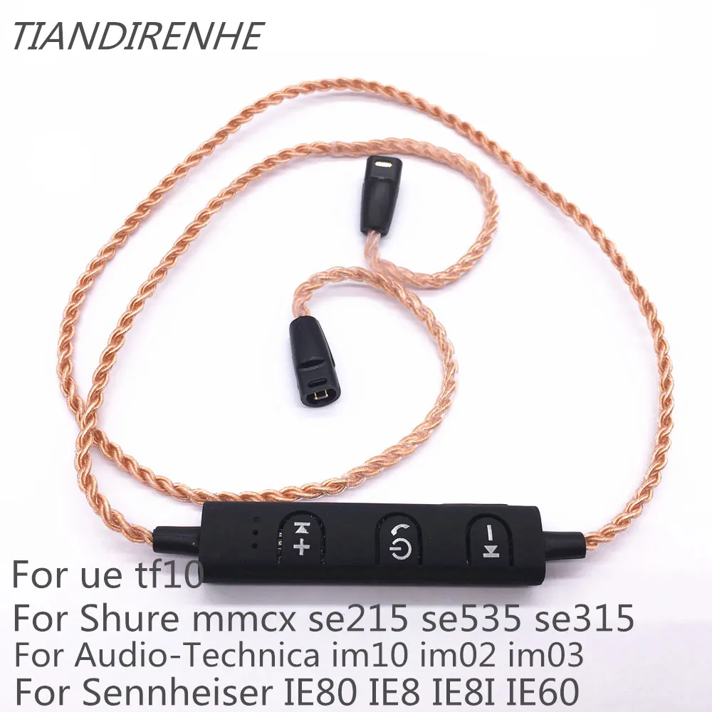 MMCX Bluetooth гарнитура адатер Для Shure SE215 SE535 SE846 UE900 tf10 TF15 Sennheise ie80 ie8 28 Core чистый Медь