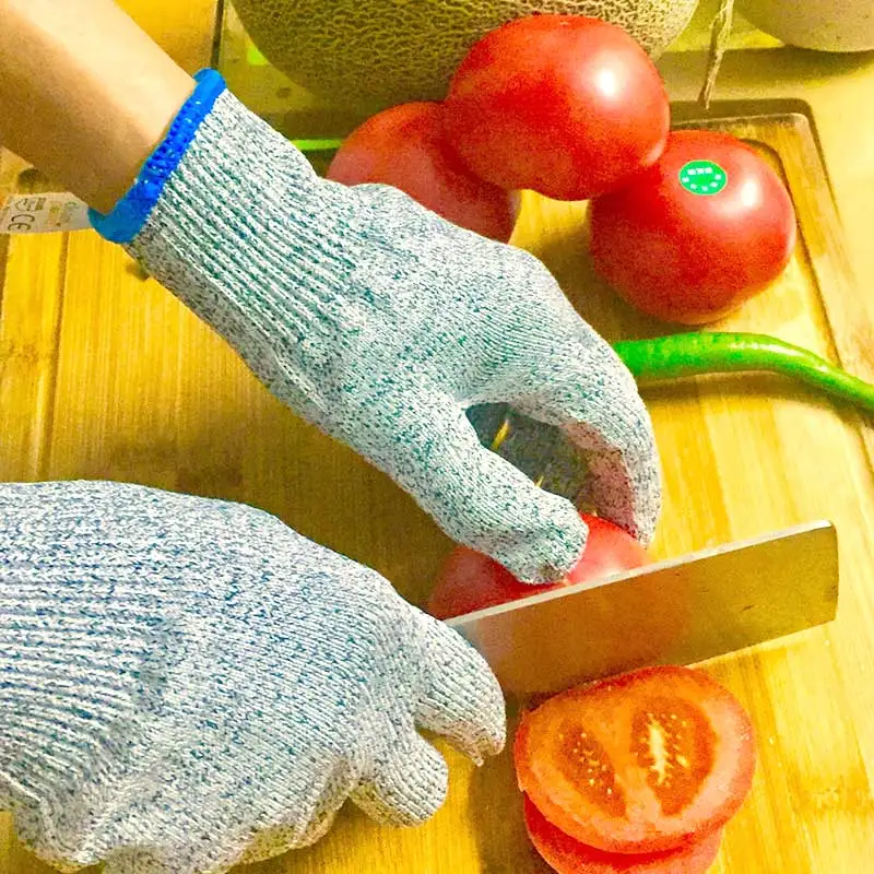 4Pieces /2Pairs Kitchen Work Safety Cut Resistant Gloves with Nylon HPPE Working Gloves, Cut Level 5p anti cut gloves high level 5 protection hppe golve wearable durable kitchen winter warm protective gloves work gloves