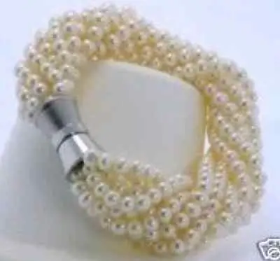 

Free shipping@@@@@ FADDISH Jewelry 5-6mm white PEARL BRACELET