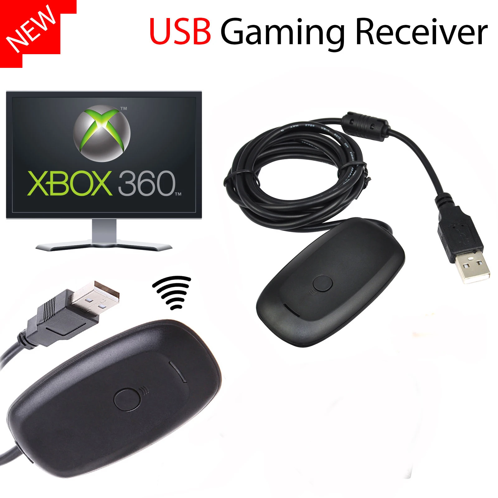 Pc Wireless Controller Gaming Receiver For Xbox 360 Black Color PC Wireless Controller Game Gaming Receiver Adapter for