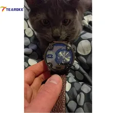 TEAROKE JIS Quartz Montre Montres Horloge Hommes Mâle Militaire de Haute Qualité Bleu Ray De Mode Noir Brun En Cuir Coque En Acier
