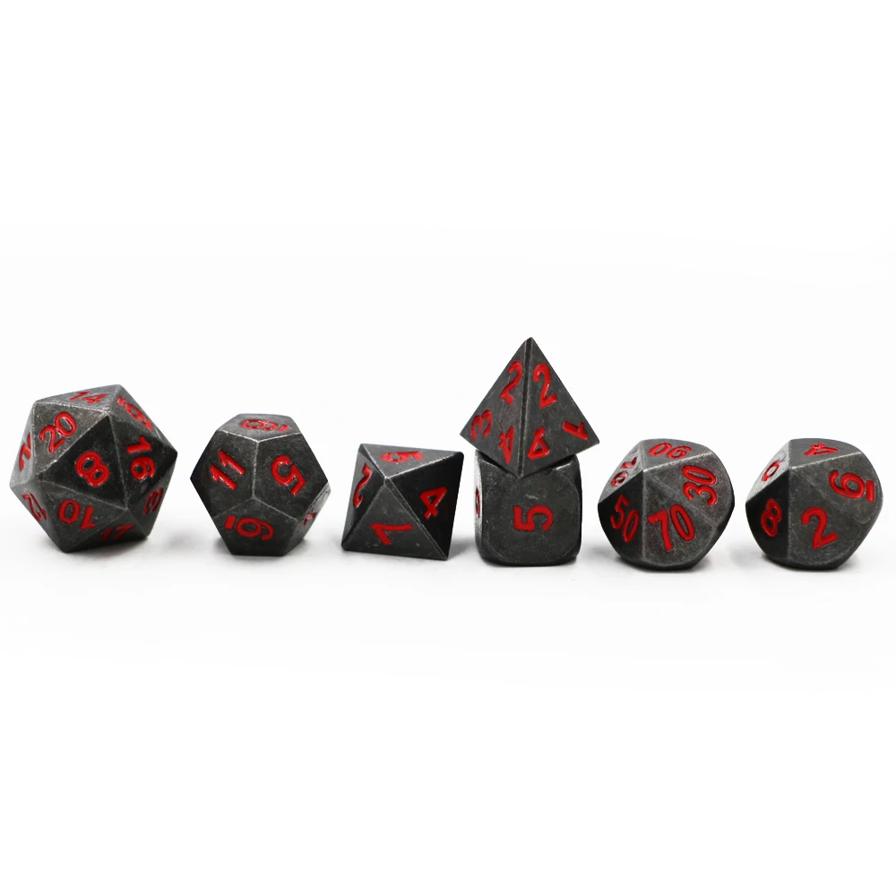 7 шт./компл. классические игральные кости D & металлические игра DND набор с