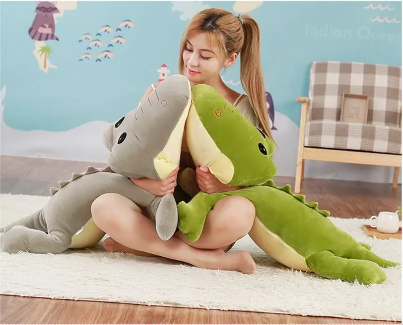 Dorimytrader 2018 Cuddly Soft Animal Crocodile Plush Pillow Stuffed Cartoon Lying Alligator Toy Doll 90cm 110cm DY61983 (9)