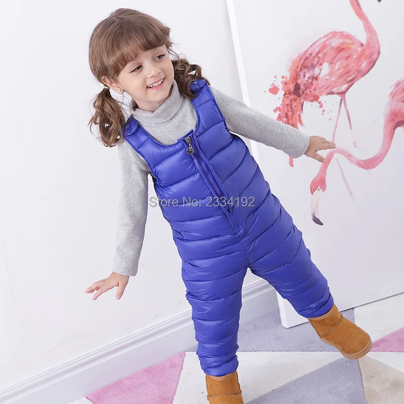 Children Overalls Winter Solid Color Baby Overalls Boys Zipper Baby