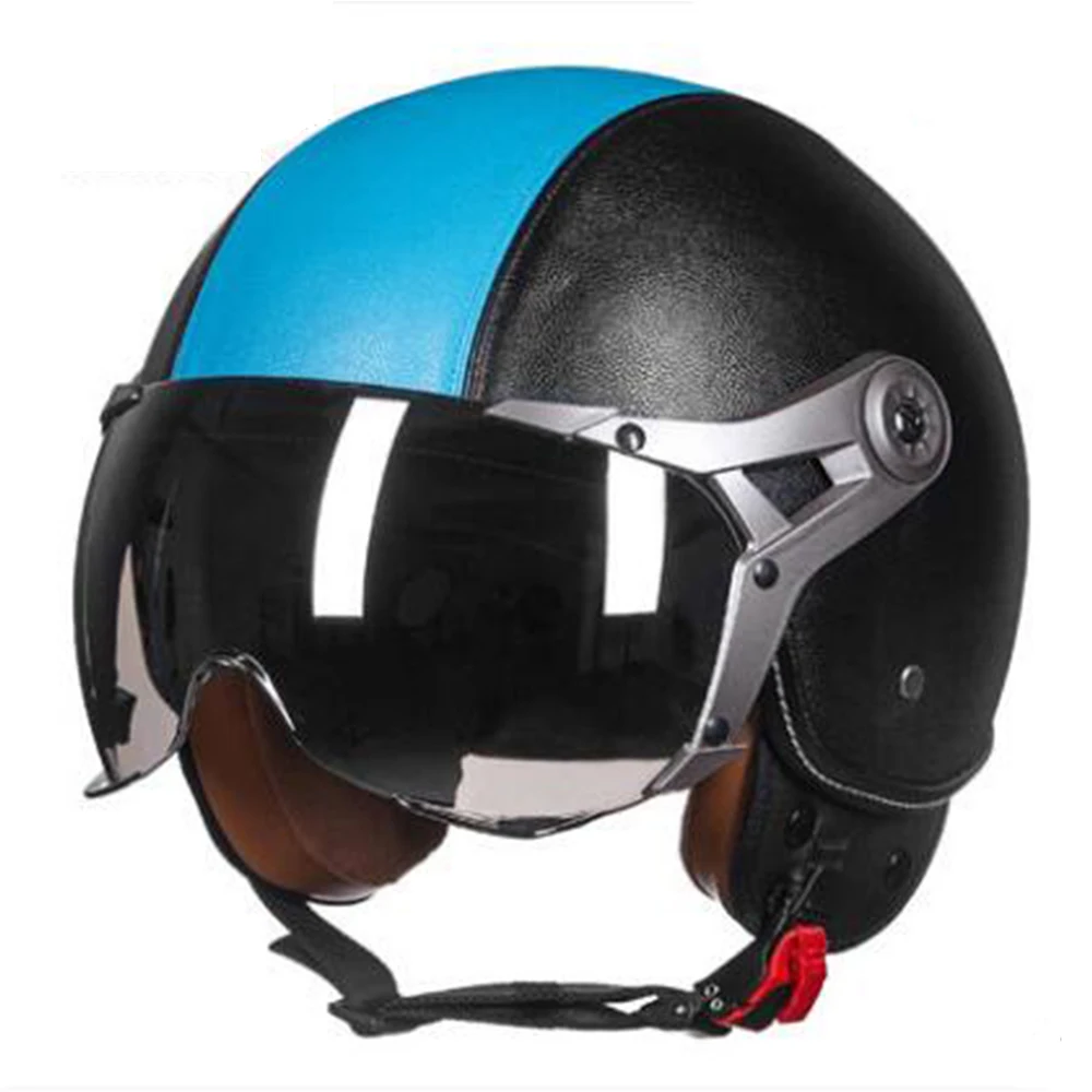 GXT мотоциклетный шлем в стиле ретро женские кожаные шлемы дышащие удобные Чоппер кафе гонщик винтажный шлем для мотоцикла - Цвет: 288-05