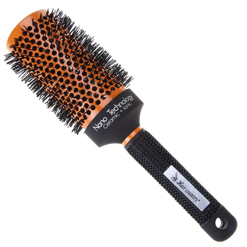Orange 5 Size Spiral Ceramic Round Brush Quiff Roller Curly Hair Comb Hairstyle Massager