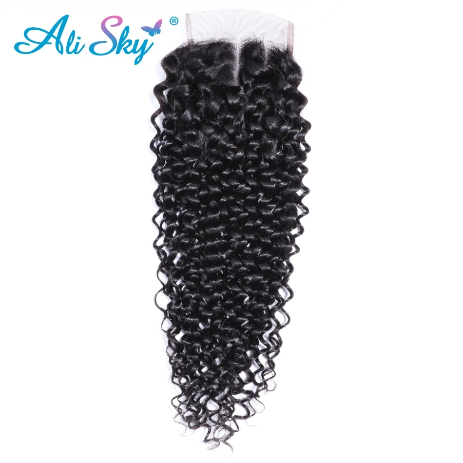 

Alisky Hair Brazilian Afor Kinky Curly Lace Closure 4X4 inch Closure Remy Human Hair Natural Color Free Shipping