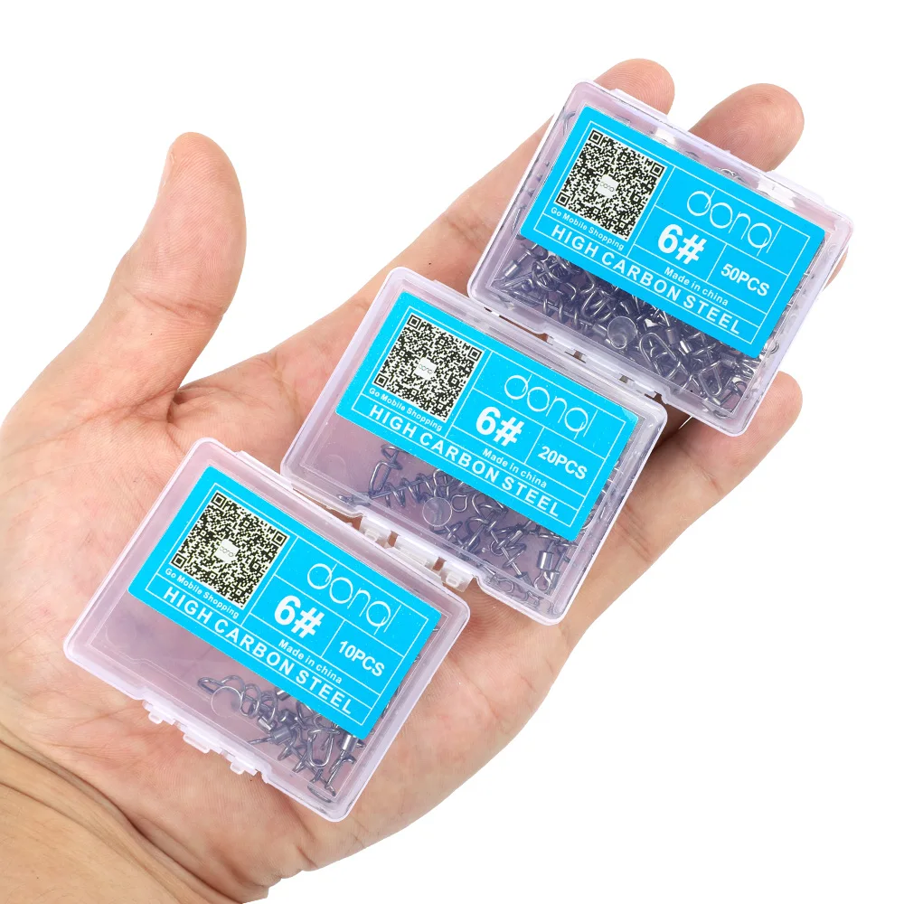 DONQL 10/20/50pcs Fishing Connector Rolling Swivels with Snap 2#-10# For Fishhook Lure Tackle Carp Fishing Accessories DONQL 10/20/50pcs Fishing Connector Rolling Swivels with Snap 2#-10# For Fishhook Lure Tackle Carp Fishing Accessories