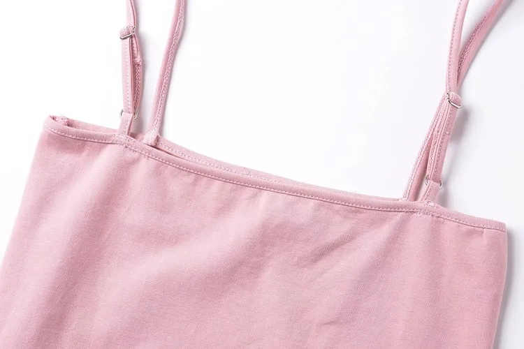 Women Cotton Spandex Spaghetti Strap Basic Tube Bodysuit Adjustable Cami Straps Bodysuit sexy bodysuit