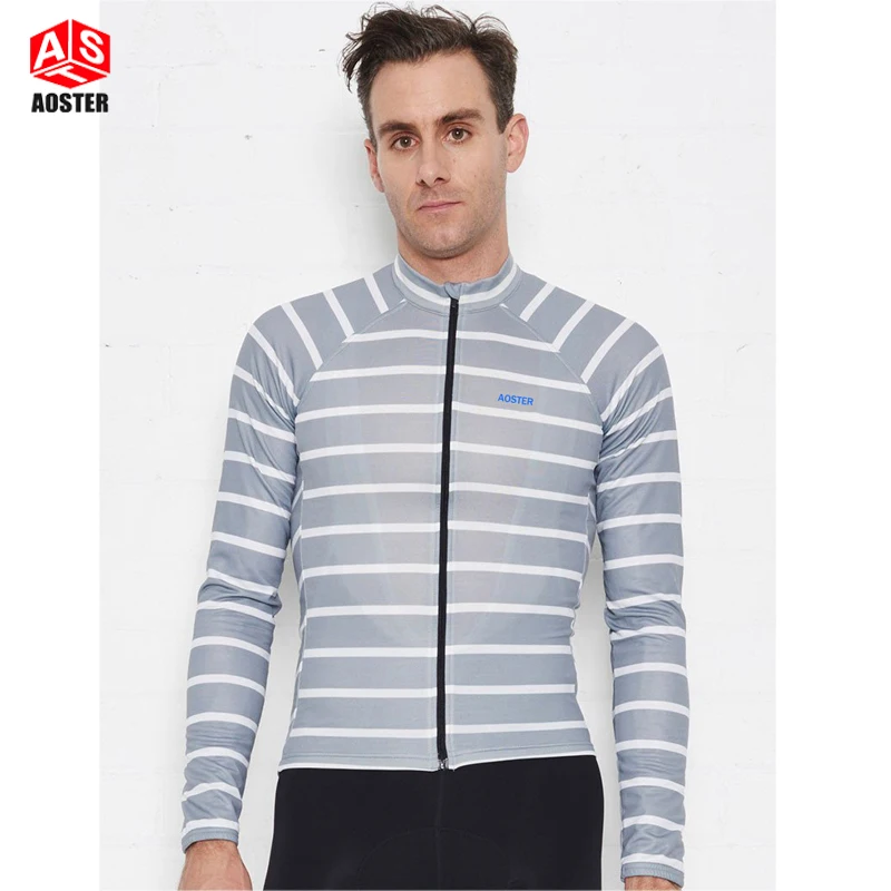 

AOSTER Quick Dry Breathable Cycling Jersey Long Sleeve Summer Spring Men's Shirt Bicycle Wear Racing Tops Bike Cycling Clothing