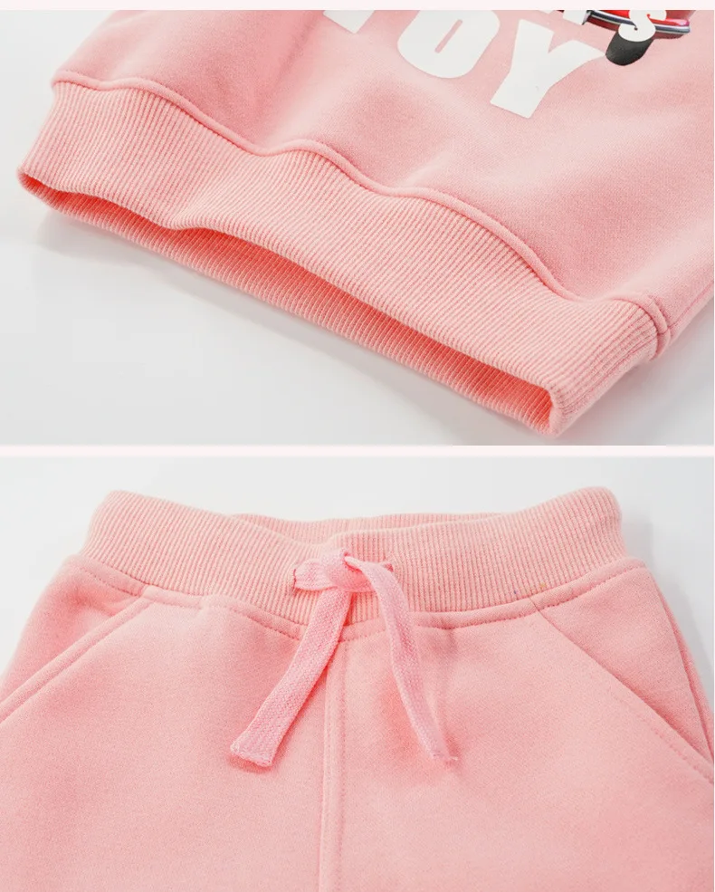 Autumn/spring Baby Boy Clothing Sets Girls Children Velvet Warm Set Kids Clothes Cartoon Coats+ Pants Suit Sport Clothing