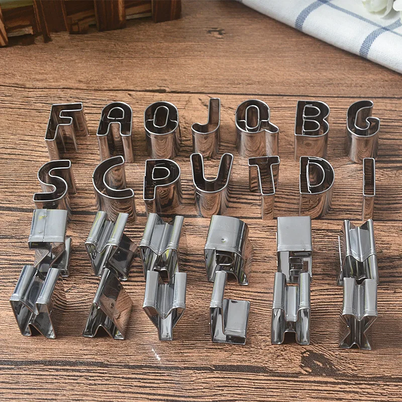 26pcs/set Shape Alphabet Stainless Steel Cookie Cutter