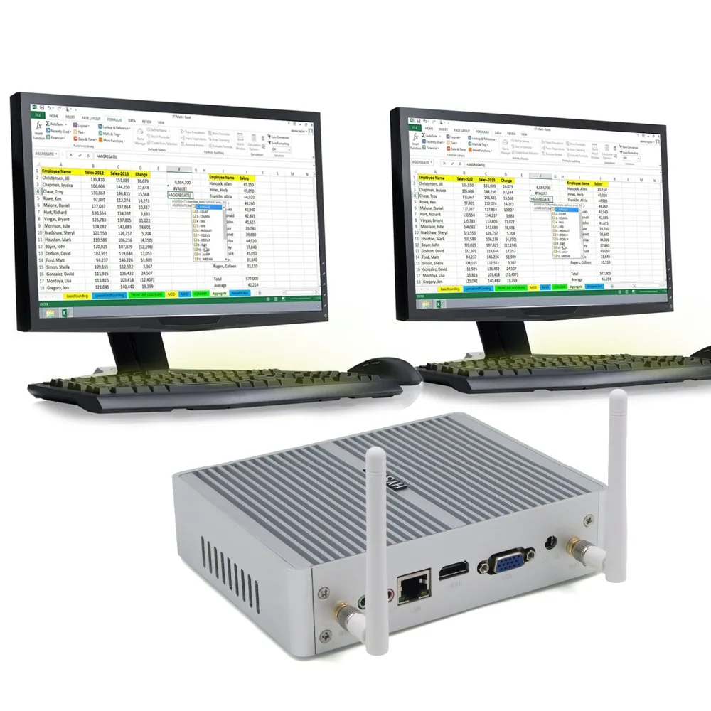 HYSTOU Intel NUC i5 7200U 5200U безвентиляторный мини ПК Windows 10 X86 i3 6006U 7100U маленький настольный