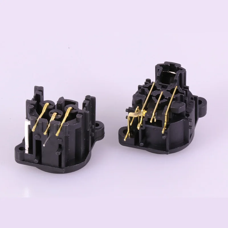 Богатые технология Угловые XLR Разъем Черный Пластик 3pin Мужской/Женский Джек