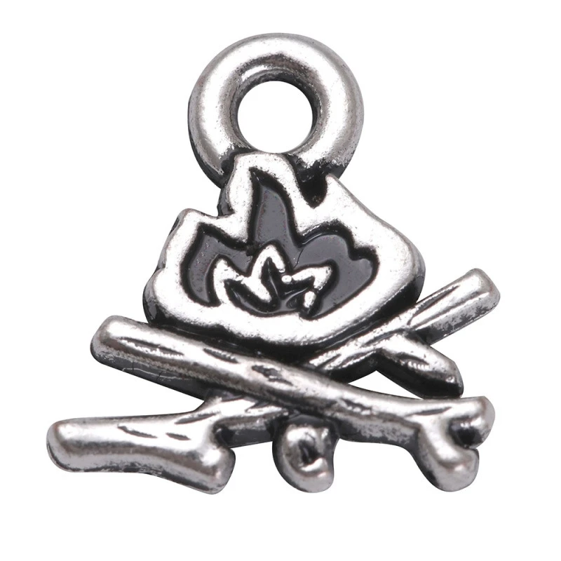 

Ancient Silver Camping Torches Fire Pendant Necklace Charms Jewelry Accessories For DIY Handmade Keychains,Bracelets Making