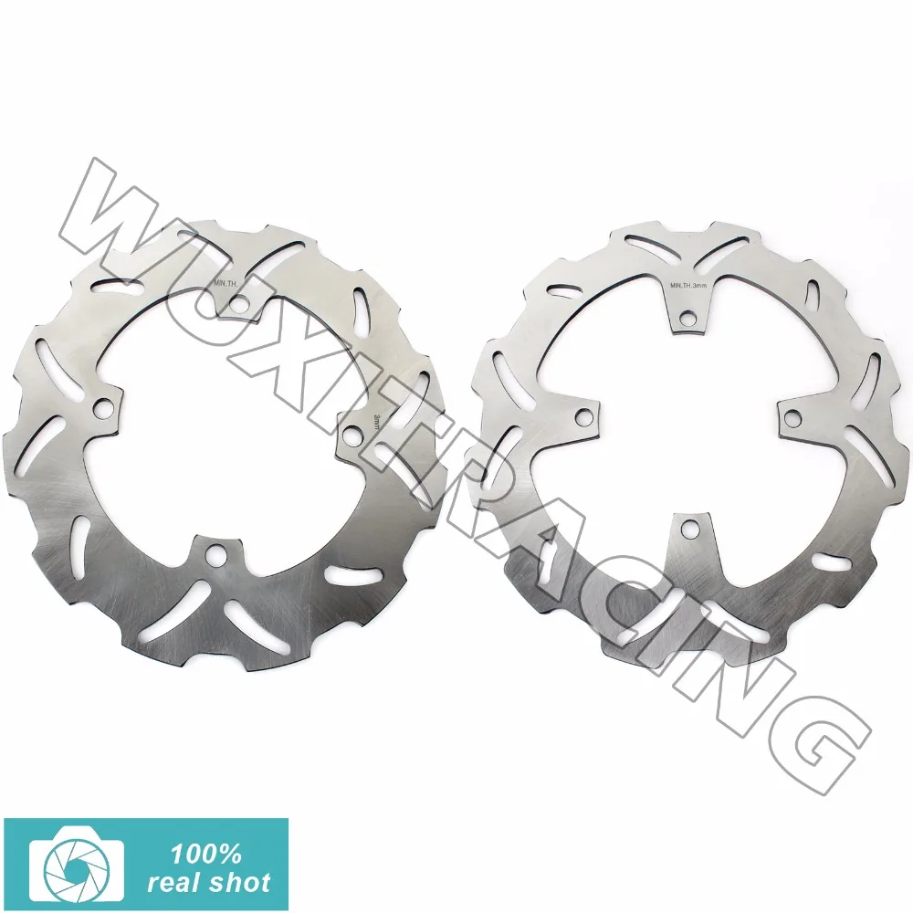 04 05 06 1 Pair Motorcycle New Full Set Front Rear Brake Discs Rotors for SUZUKI RMZ 250 RMZ250 2004 2005 2006 1 set motorcycle front