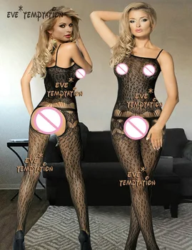 

Sexy Leopard Sleepwear Lingerie Babydoll BODYSUIT Mesh Floral Body Stocking Temptation lace pattern Catsuit Nightwear W300