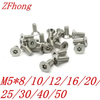 

100pcs M5 5mm Security Screw Flat Head Socket Cap Torx Screws Tamper Resistant Stainless Steel