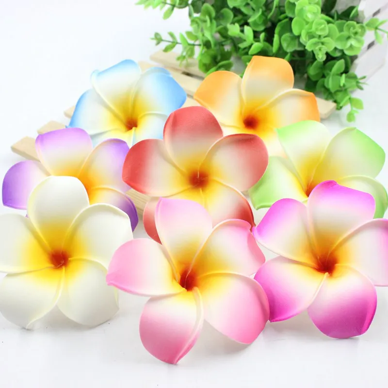 

10Pcs 9cm Plumeria Hawaiian Foam Frangipani Artificial Flower For Wedding Party Decoration