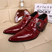 Red Men’s Brand Designer Wedding Shoes Sapatos Zapatos Mujer Genuine Leather Business Shoes Night Clubwear for Men Plus Size 46