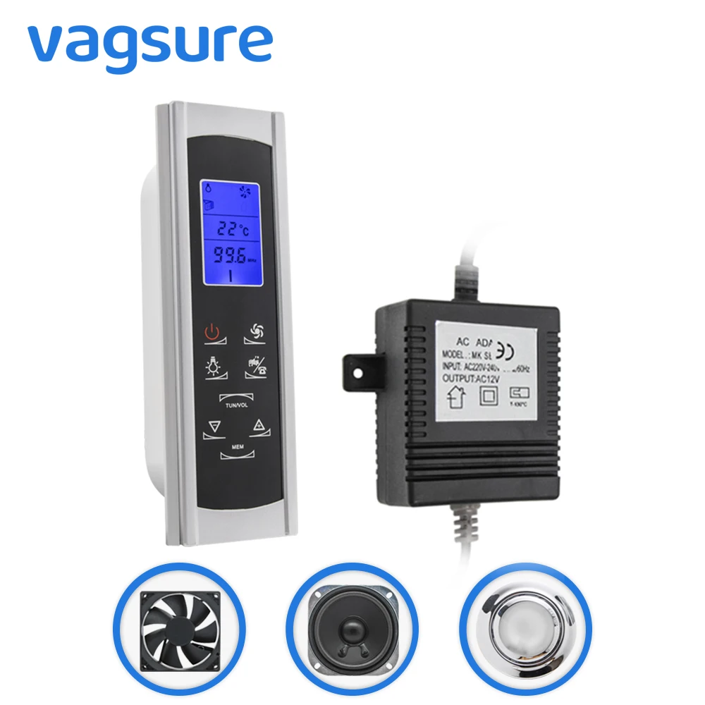 

1set ( Controller+Transformer+Vent Fan+Speaker+Light ) A501 AC 12V Rectangle Shower Cabinet Computer Controlled Shower Set