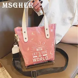 MSGHER прозрачный ПВХ топ-ручка женские сумки гель, кремового цвета сумки на плечо прозрачный кошелек сумки женские сумки через плечо