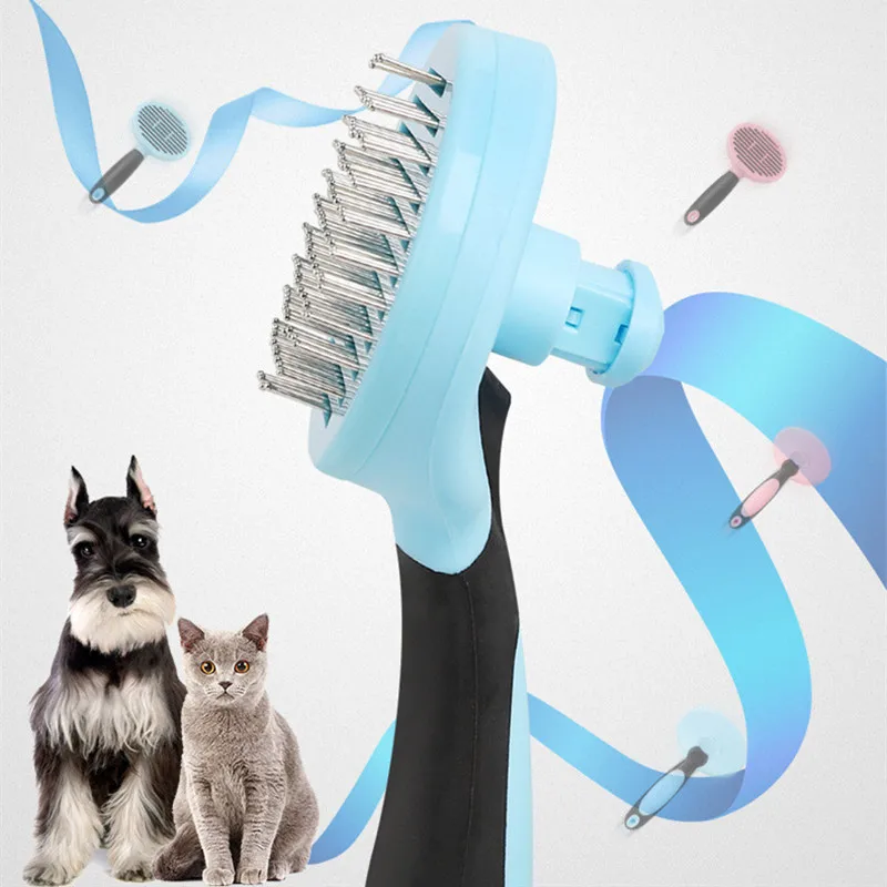 Собачья расческа кошка Deshedding из нержавеющей стали круглый носок щетка для
