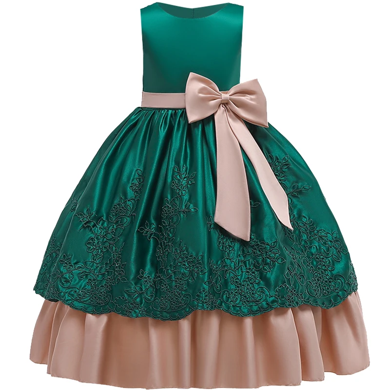 4-15Yrs Kids Girls Long White Lace Flower Party Ball Gown Prom Dresses Girl Princess Wedding Children First Communion Dress | Детская