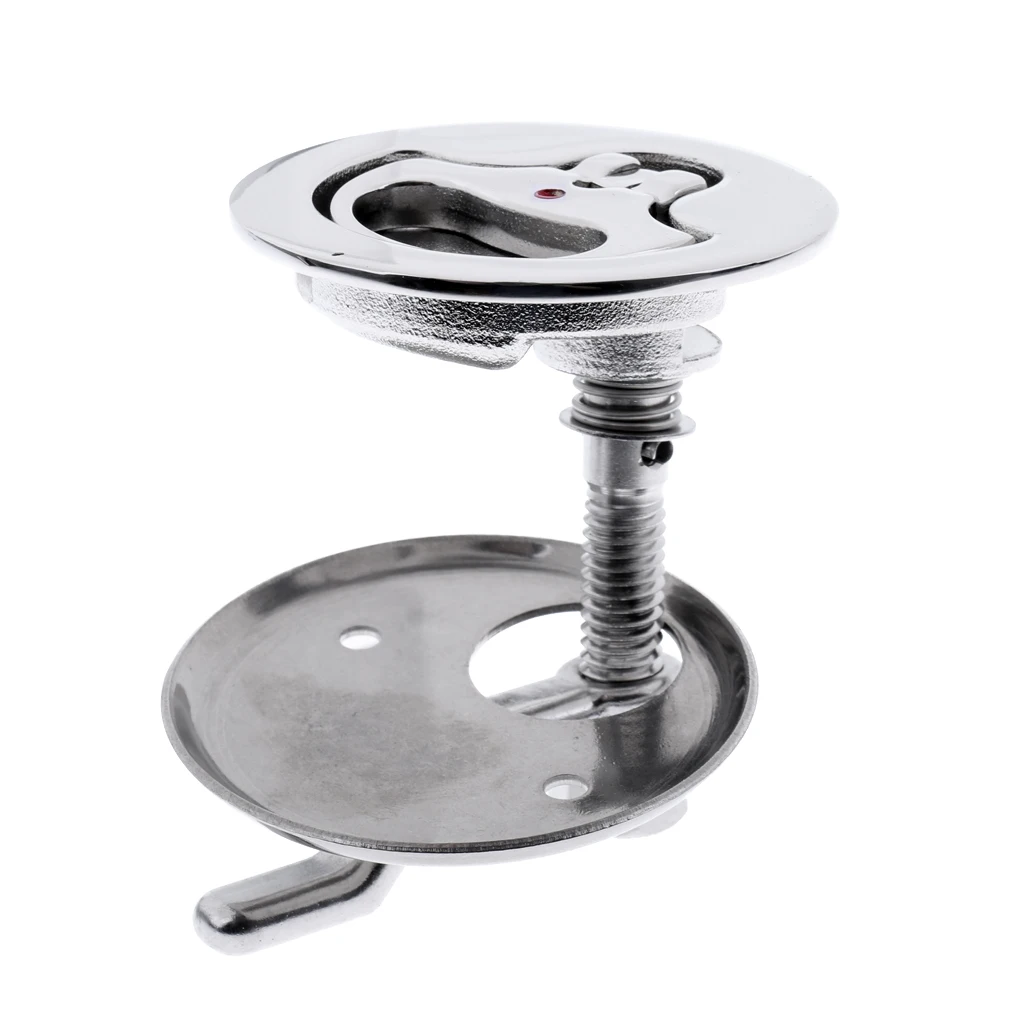 63mm Silver Boat Floor Buckle Hatch Latch Flush Turning Lift Handle 316 Stainless Steel Locking Marine Hardware
