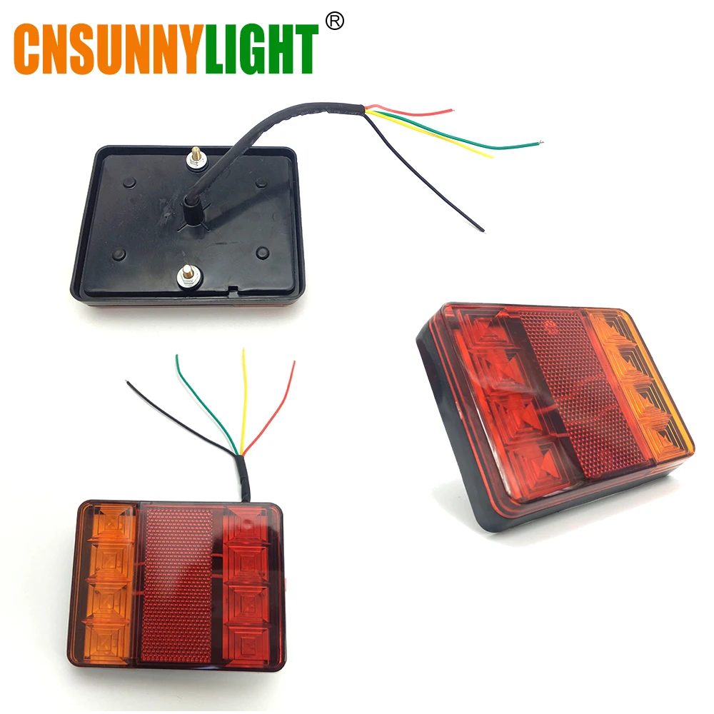 CNSUNNYLIGHT Car Truck Rear Tail Light Warning Lights Rear Lamps Waterproof Tailight Rear Parts for Trailer Caravans DC 12V 24V (4)