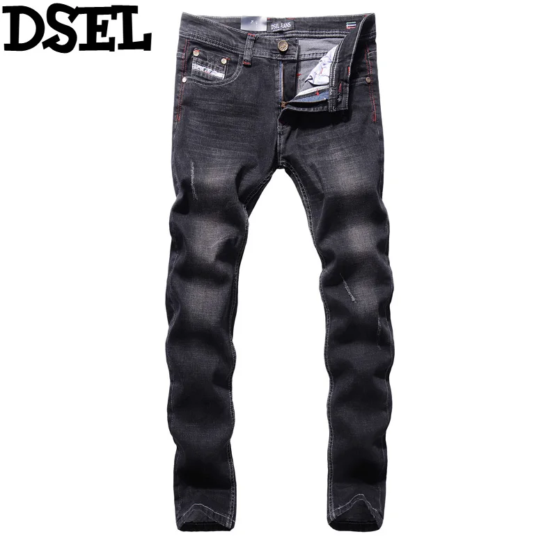 2017 Newly DSEL Brand Jeans Men Black Color Slim Fit Skinny Jeans For Men Elastic Pants