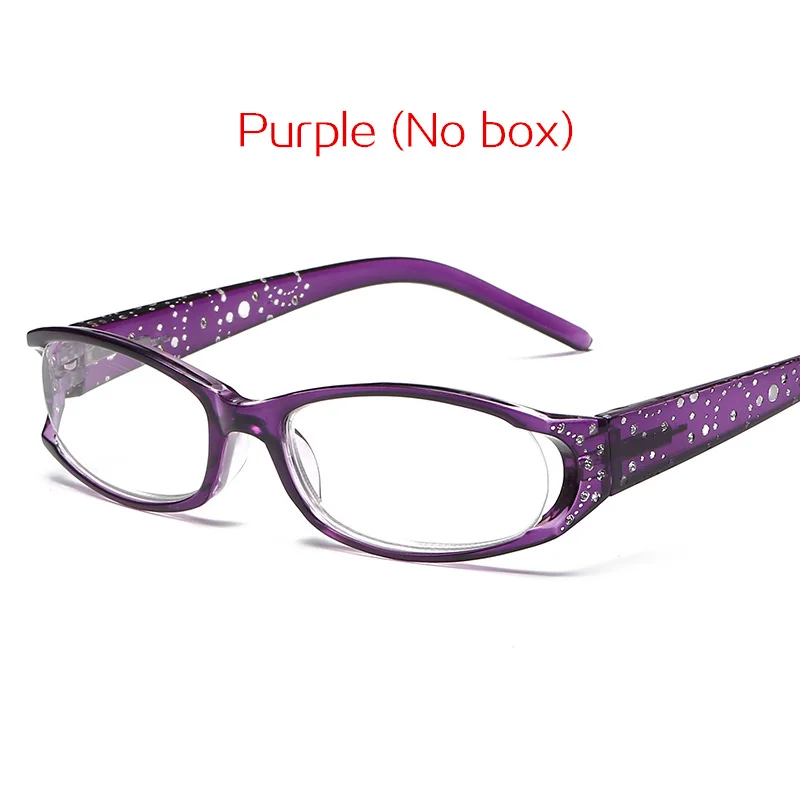 Oulylan ретро очки для чтения с имитацией алмаза женские очки с цветочным принтом мужские очки против усталости при дальнозоркости с диоптрией+ 1,0 3,5 - Цвет оправы: Фиолетовый