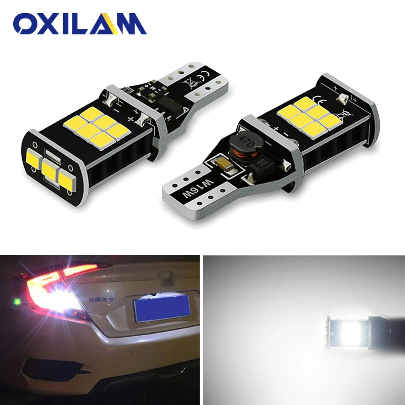 

OXILAM 2x W16W LED Canbus T15 921 912 Back Up Reverse Car Light for Honda Civic Coupe 2006-2011 2017 6000K Xenon White 12V