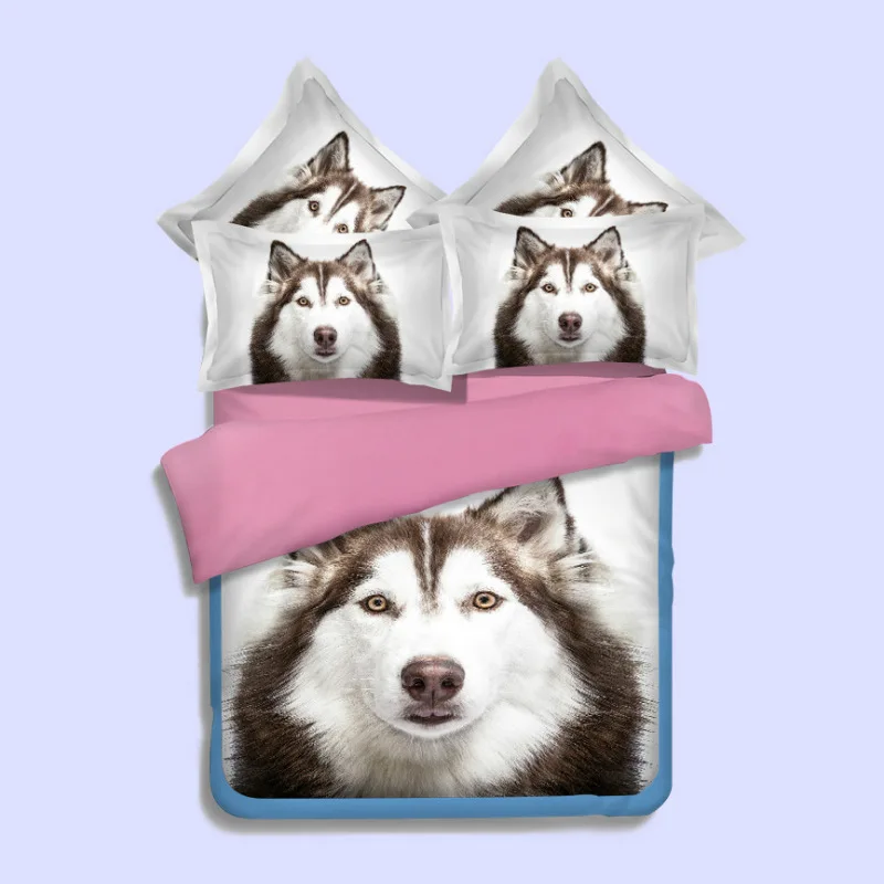 

3pcs/set 3D Loving Animal Cute Dog Printed Coverlet Set Duvet Cover Pillowcase Bedding Set for Children Adults Room Decoration