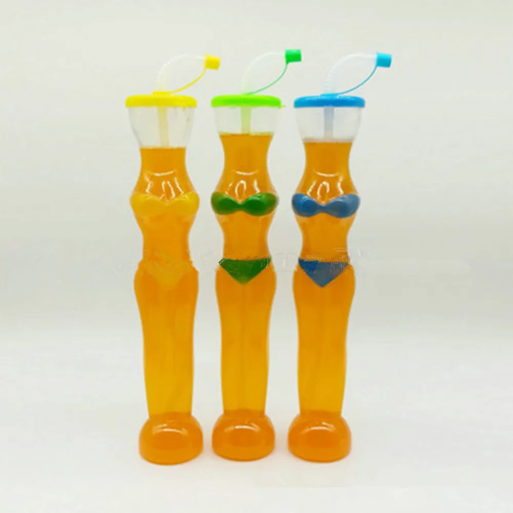 1pc Disposable Plastic Straw bottle Plastic Long Neck Straw bottle