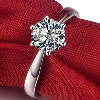 

Equisite Solid 750 Gold Ring 2CT Round Synthetic Diamonds Wedding Ring Surprise Best Gold Jewelry For Propose