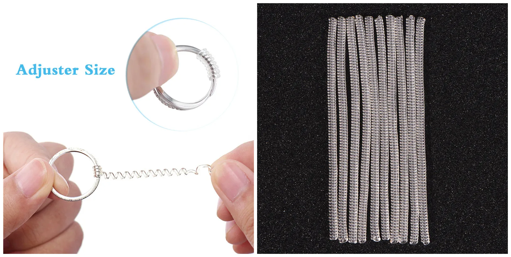 6pcs Ring Size Adjuster Shellhard Guard Tightener Reducer Resizing Tools Vintage Spiral Based Jewelry Parts