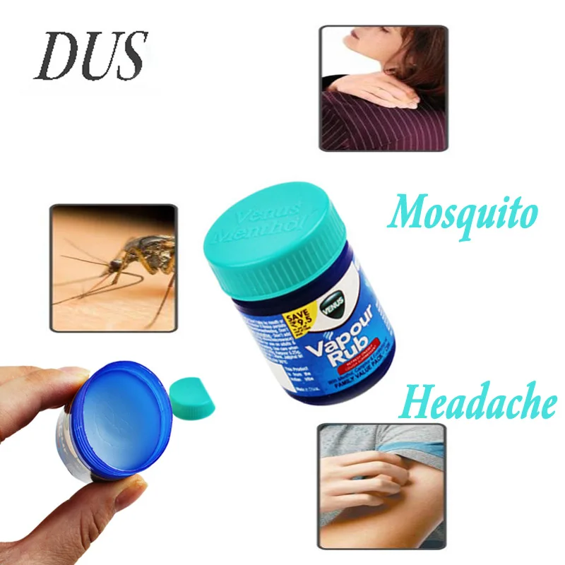 

DUS 1PCS/LOT Vapour Rub White Cooling Balm Ointment For Anti Mosquito Headache Toothache Dizziness Essential Balm Oil Tiger Balm