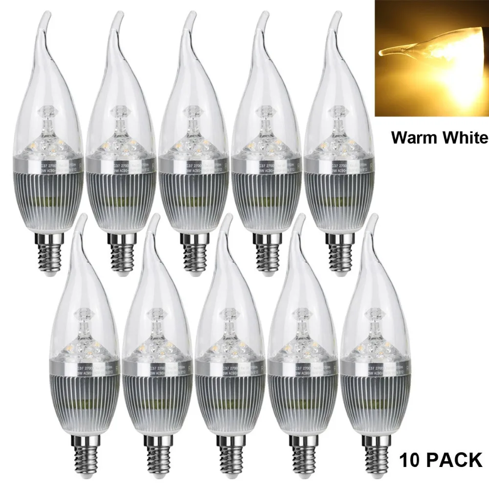 Led Candelabra Bulb, Base E12 3w, Warm White 2700k, Led Candle Bulbs
