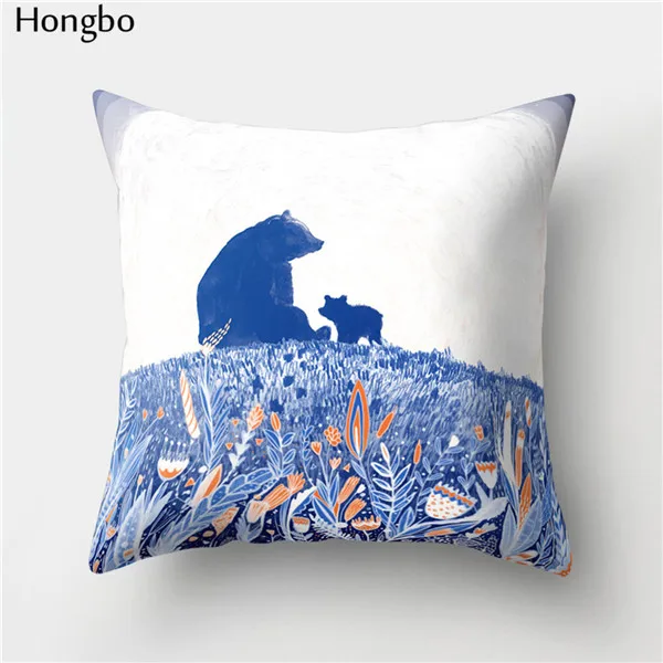 Hongbo 1 шт., милый чехол для подушки с рисунком лисы и медведя, наволочка для кровати, чехол для подушки для автомобиля, дивана, домашнего декора - Цвет: 7