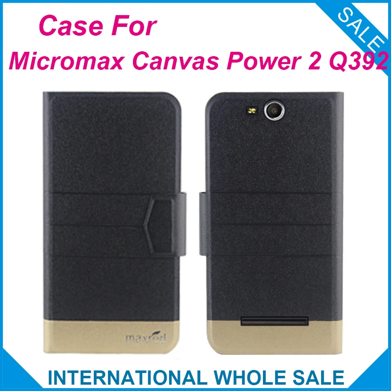 

5 Colors Hot! Micromax Q392 Case Fashion Business Magnetic clasp Flip Leather Exclusive Case For Micromax Canvas Power 2 Q392