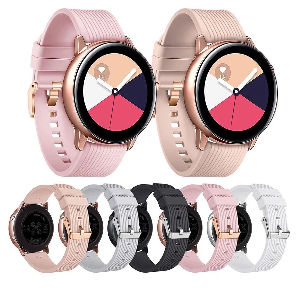 

Tschick Replacement Sport Soft Silicone Adjustable Watch Band Strap for Samsung Galaxy Watch Active