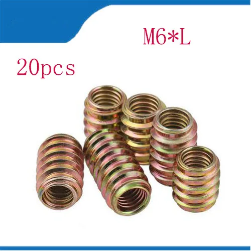 

20 шт. M4/M5/M6 * 8/10/13 резьба из углеродистой стали для деревянной вставки гайка с фланцевой круглой головкой мебельные гайки m6 гайка
