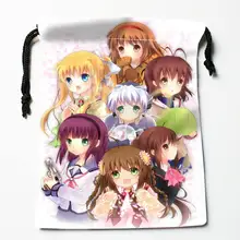Заказная атласная сумка для хранения с завязкой с принтом angel beats, подарочные сумки, больше размеров для хранения на заказ, Ваш образ 27x35 см