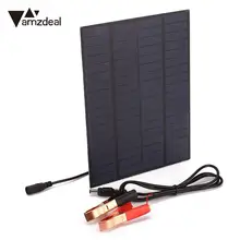 amzdeal Portable 5W DC 18V Polycrystalline Silicon Solar Panel Cell with DC5521 Battery Clip Outdoor Charging Solar Cell